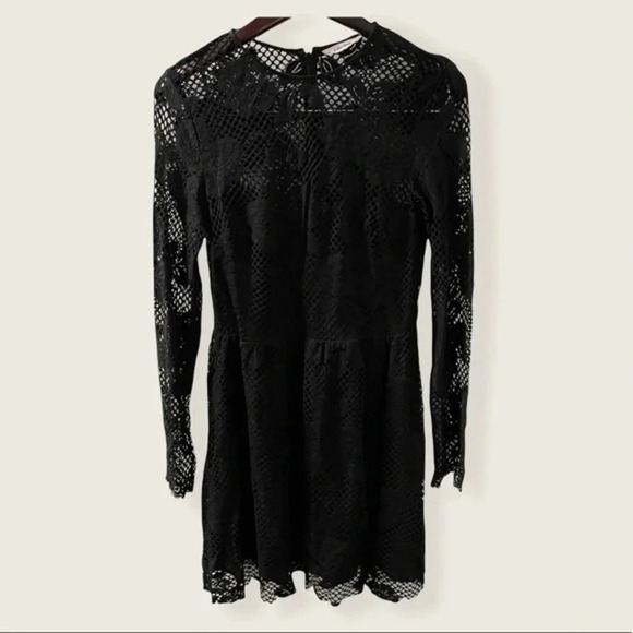 & Other Stories Dresses & Skirts - & Other Stories Long Sleeve Lace Detail Black Fit Flare Dress US 8 Black